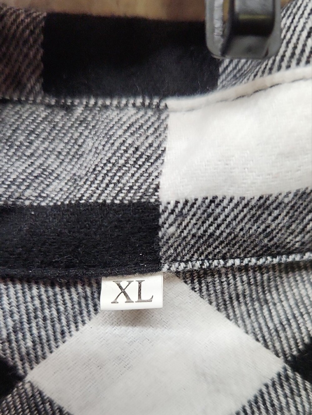 Womens Black & White Checkered Shirt with Purple Sequin Jelly Roll Patch - Picture 4 of 6